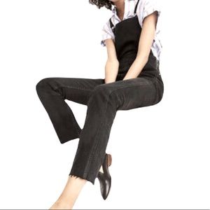 Madewell skinny raw hem cropped overalls lunar wash J7955